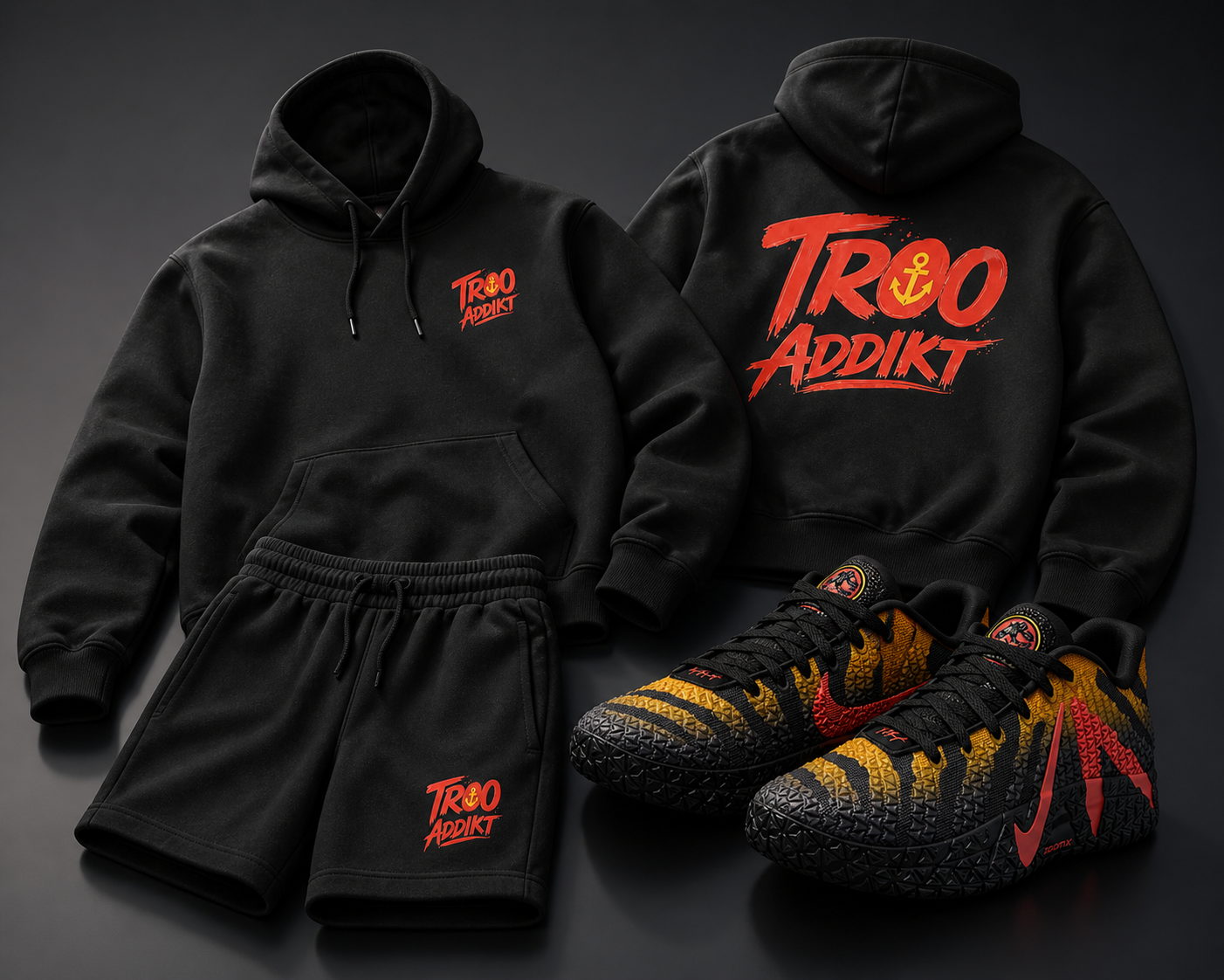 TROO ADDIKT Hoodie Short Set