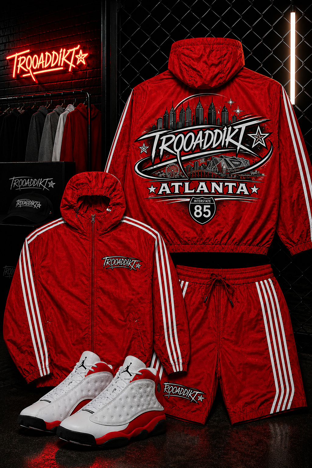 TROO ADDIKT Windbreaker Short Set